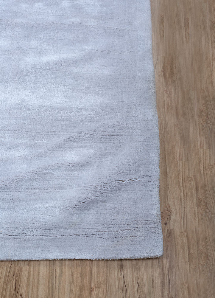 basis grey and black viscose hand loom Rug - Corner