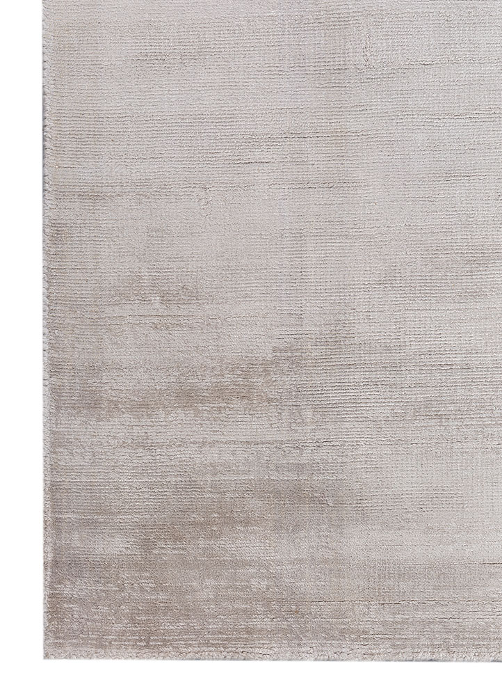 saga grey and black viscose hand loom Rug - Corner
