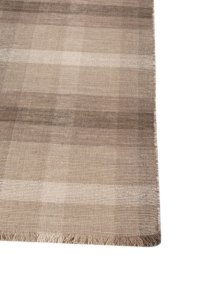 tesoro beige and brown wool hand loom Rug - Corner