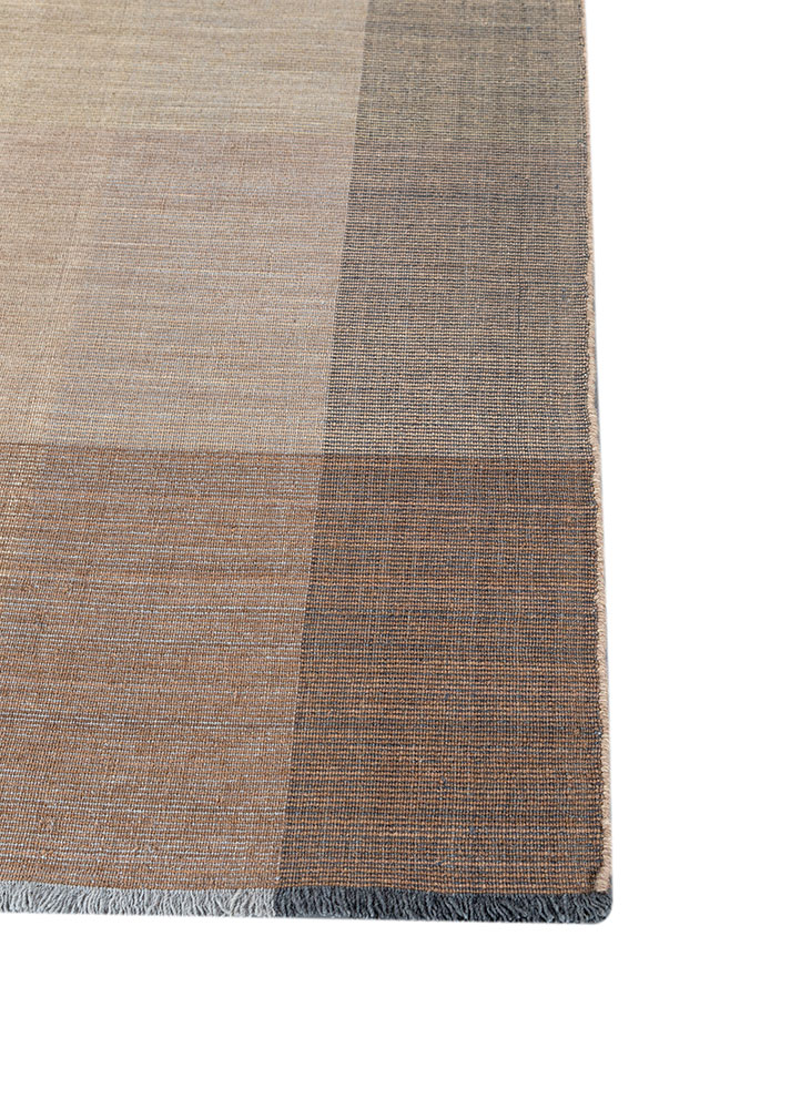 tesoro beige and brown wool hand loom Rug - Corner