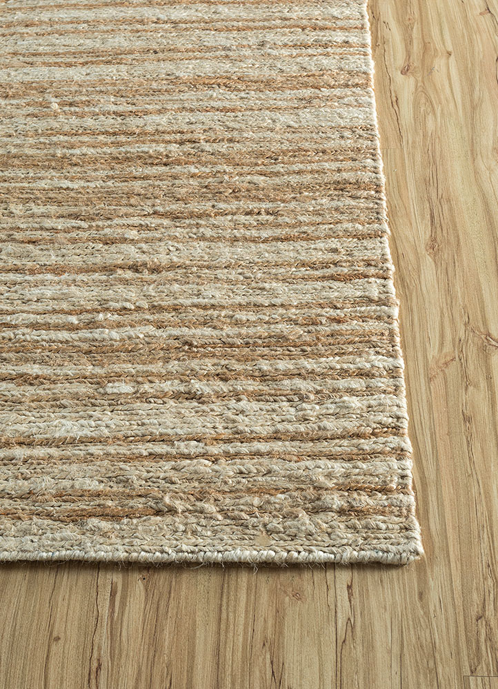 hula ivory jute and hemp hand knotted Rug - Corner