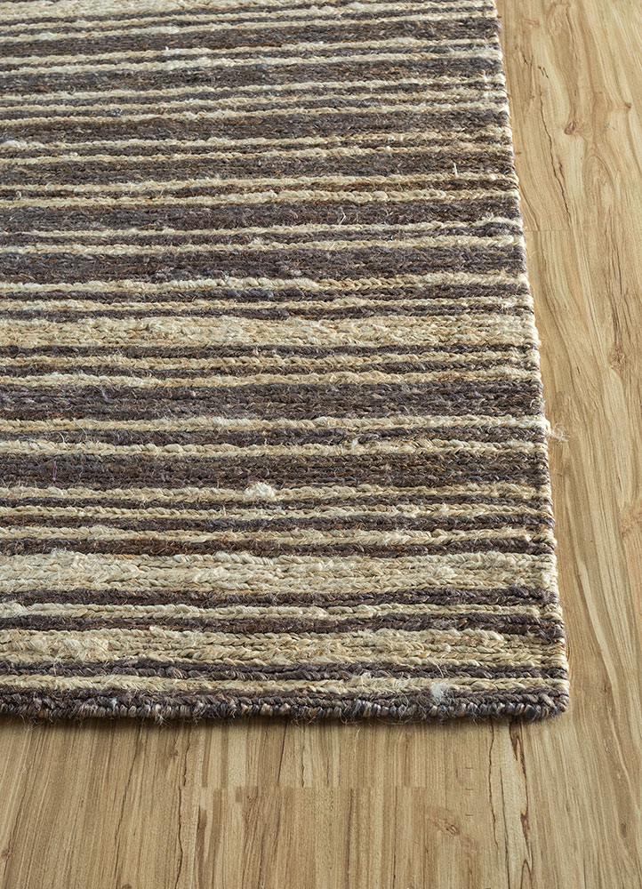 hula blue jute and hemp hand knotted Rug - Corner