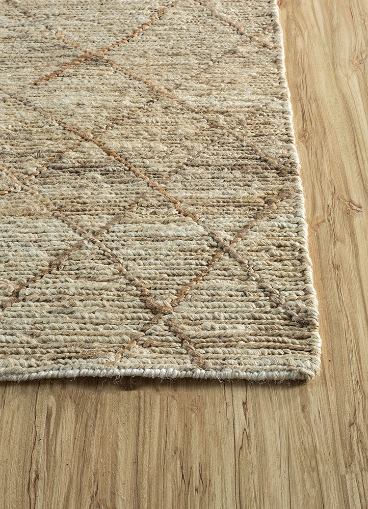hula ivory jute and hemp hand knotted Rug - Corner