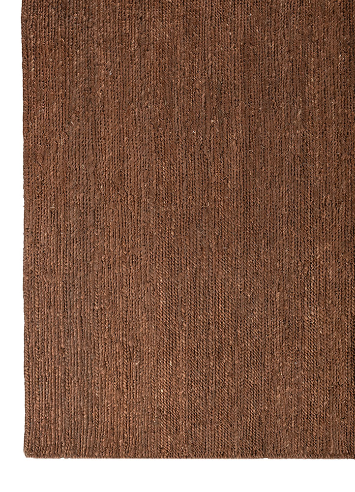 hula red and orange jute and hemp hand knotted Rug - Corner