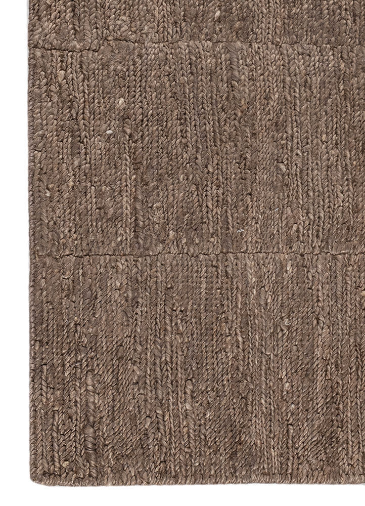hula grey and black jute and hemp hand knotted Rug - Corner