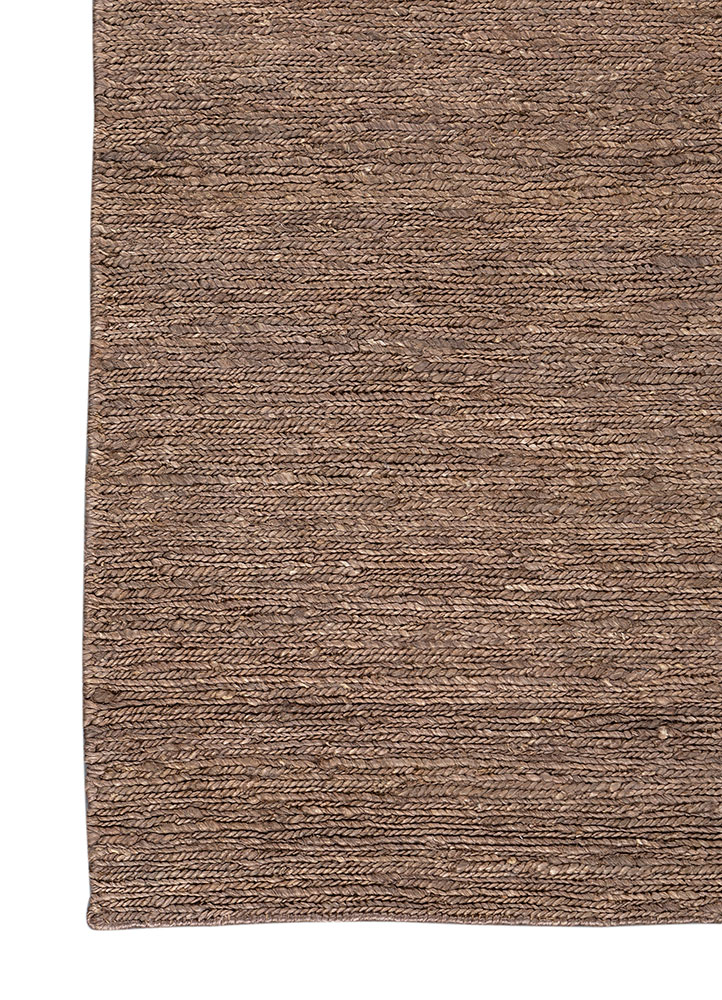 hula grey and black jute and hemp hand knotted Rug - Corner