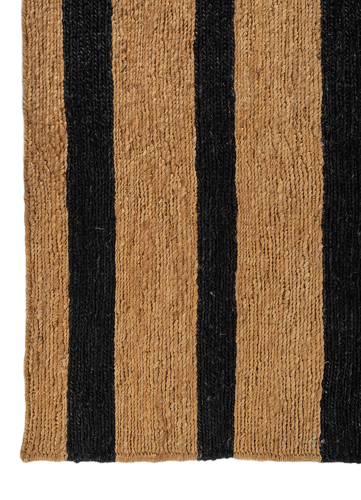 hula beige and brown jute and hemp hand knotted Rug - Corner