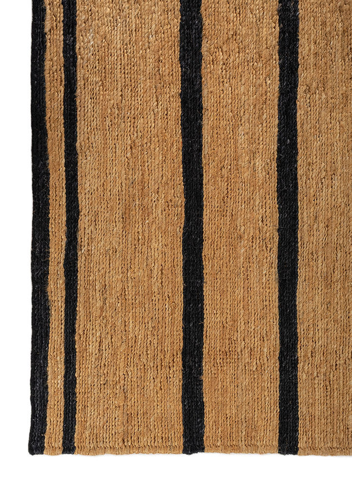 hula beige and brown jute and hemp hand knotted Rug - Corner