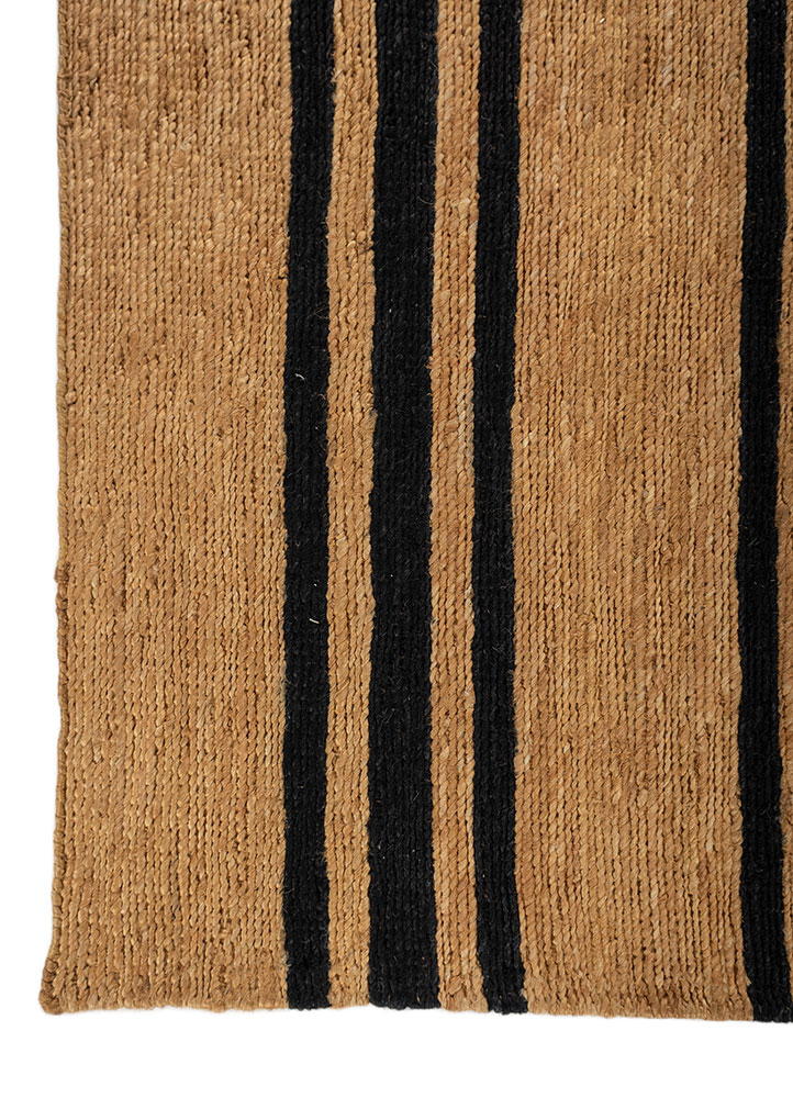 hula beige and brown jute and hemp hand knotted Rug - Corner