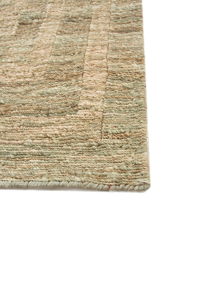 hula green jute and hemp hand knotted Rug - Corner