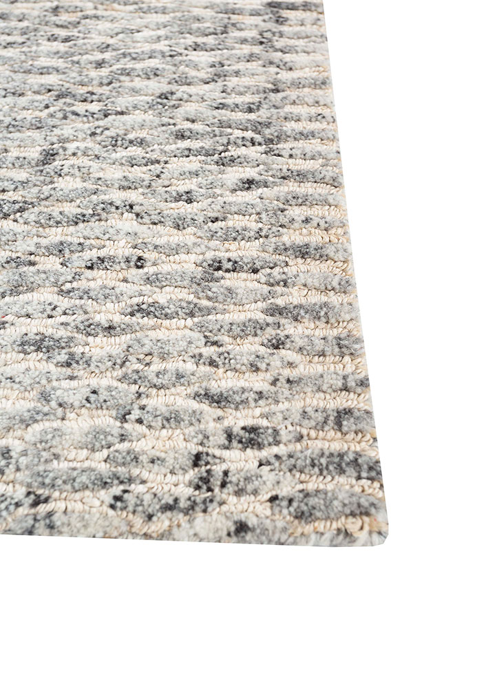 hula grey and black jute and hemp hand knotted Rug - Corner