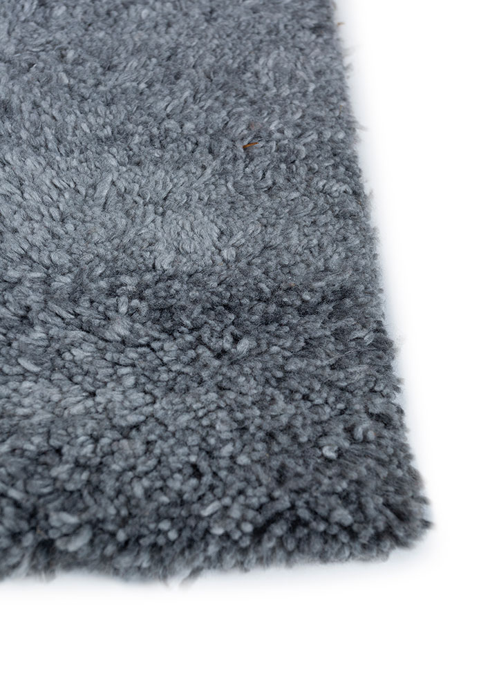 manifest grey and black polyester hand knotted Rug - Corner