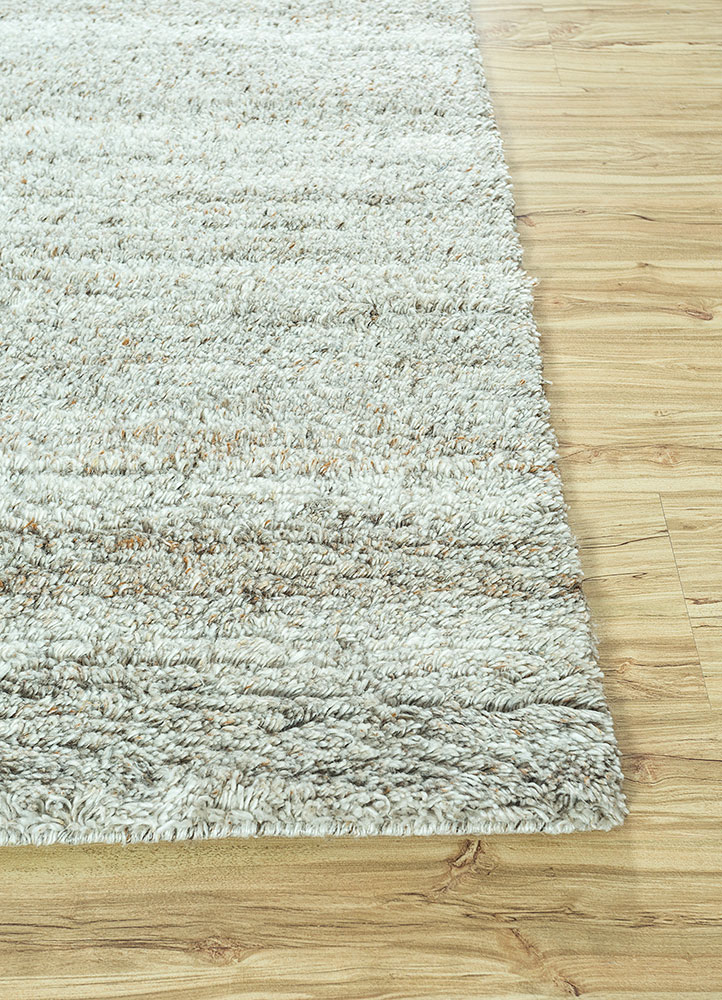 manifest grey and black polyester hand knotted Rug - Corner