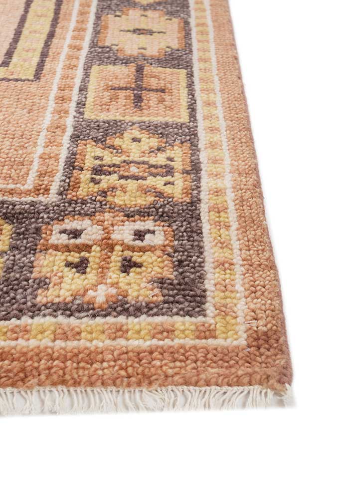 thyme beige and brown wool hand knotted Rug - Corner
