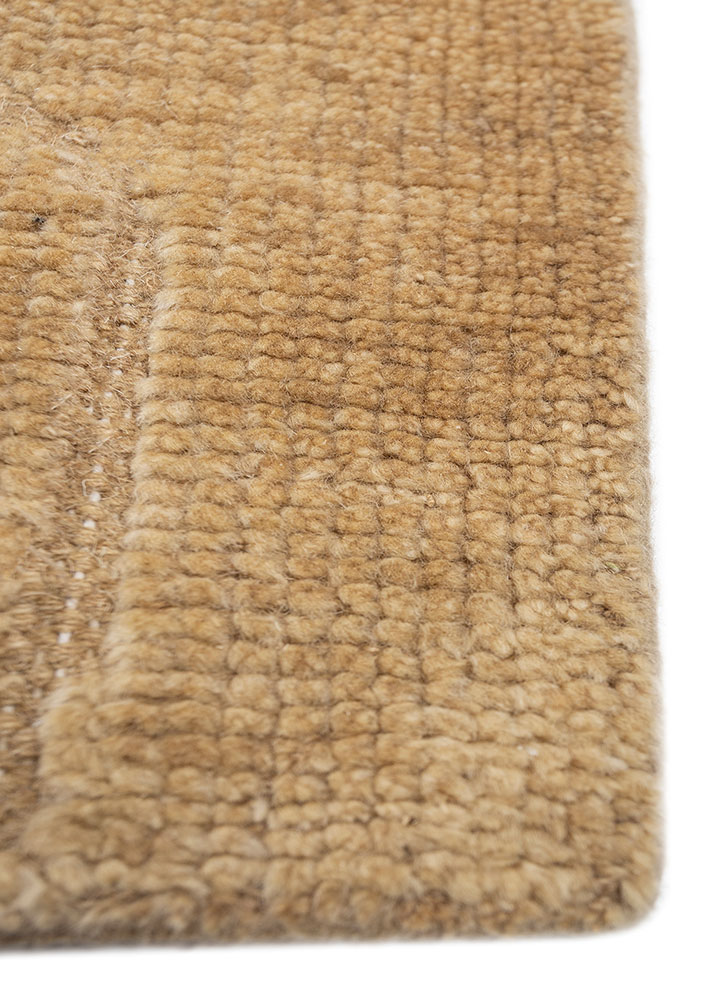 zuri beige and brown wool hand knotted Rug - Corner