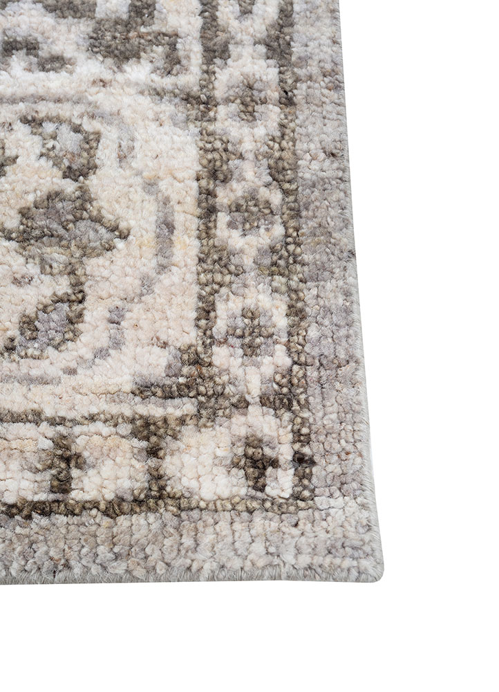 erbe grey and black wool hand knotted Rug - Corner