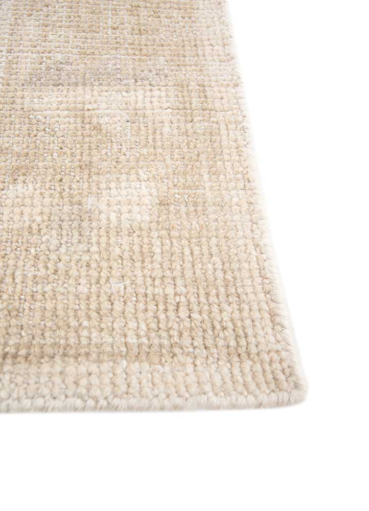 thyme ivory wool hand knotted Rug - Corner