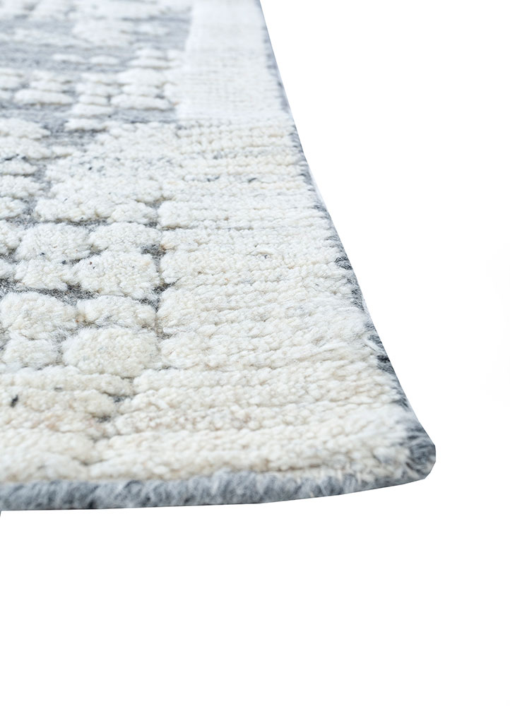 aprezo grey and black wool hand knotted Rug - Corner