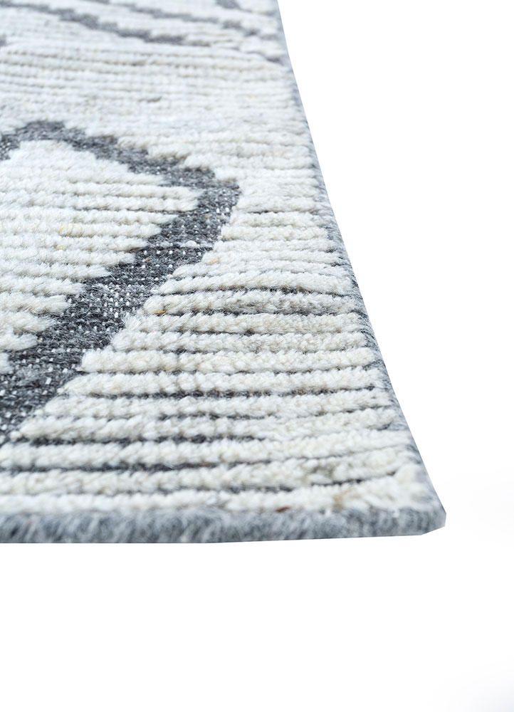 kairos blue wool hand knotted Rug - Corner