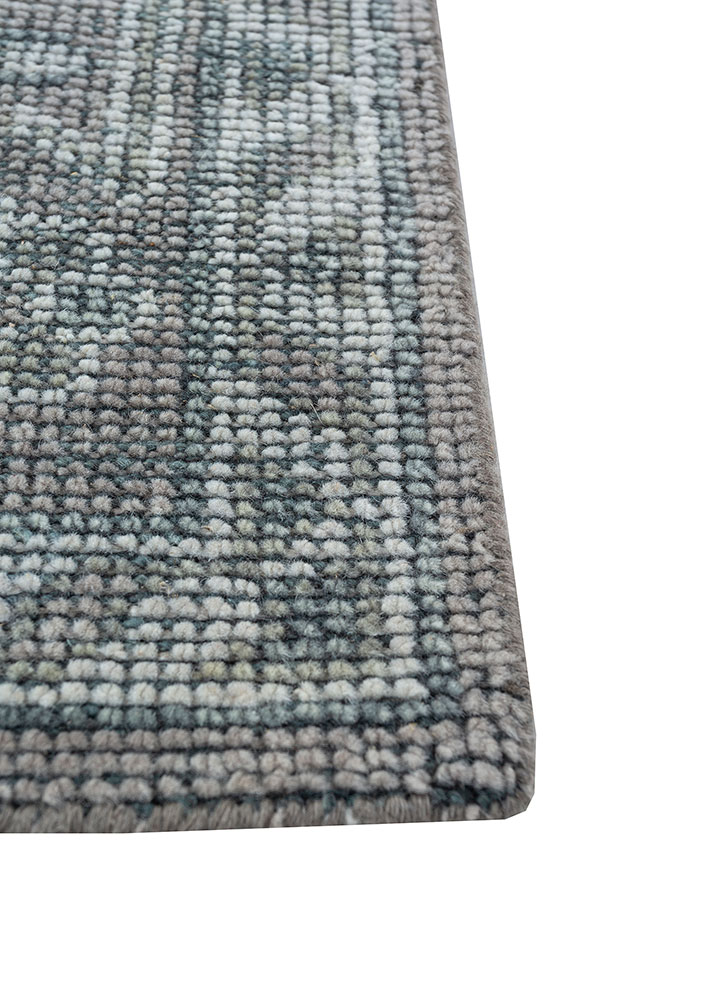 erbe grey and black wool hand knotted Rug - Corner