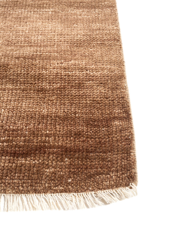 manifest beige and brown wool hand knotted Rug - Corner