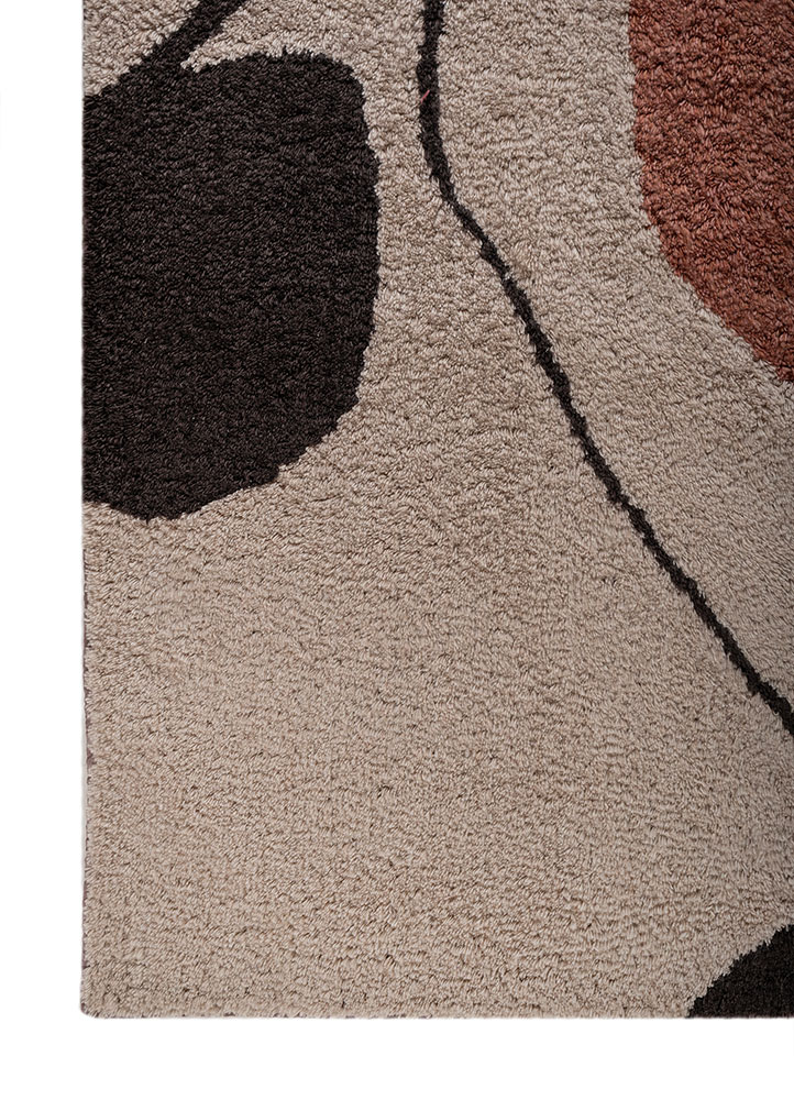 modo beige and brown polyester hand tufted Rug - Corner