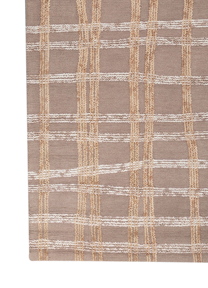 modo grey and black wool hand tufted Rug - Corner