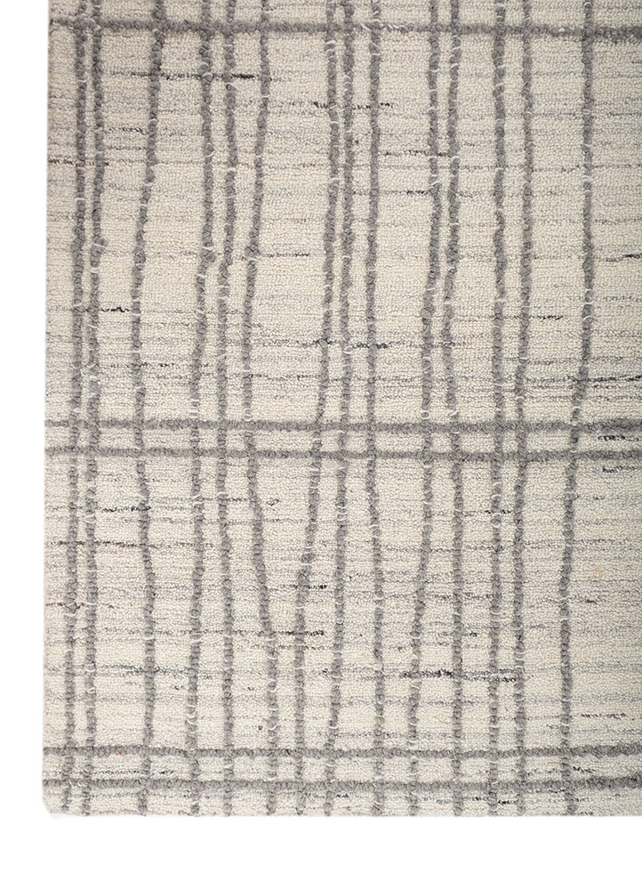 aprezo ivory wool hand tufted Rug - Corner