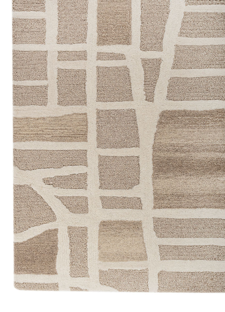 aprezo ivory wool hand tufted Rug - Corner