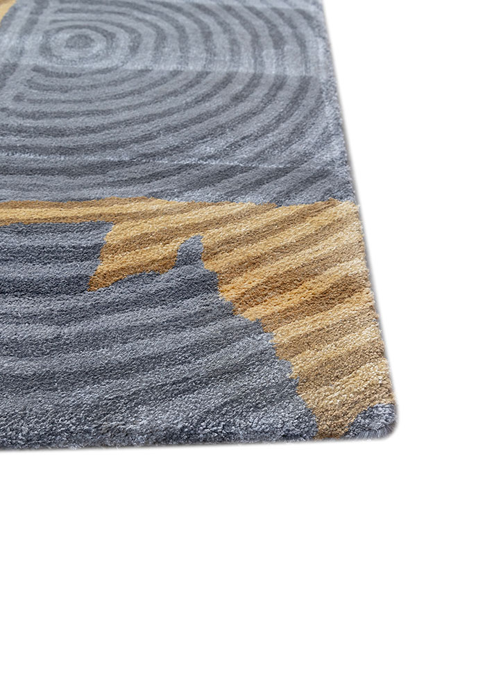 pathways grey and black wool and viscose hand tufted Rug - Corner