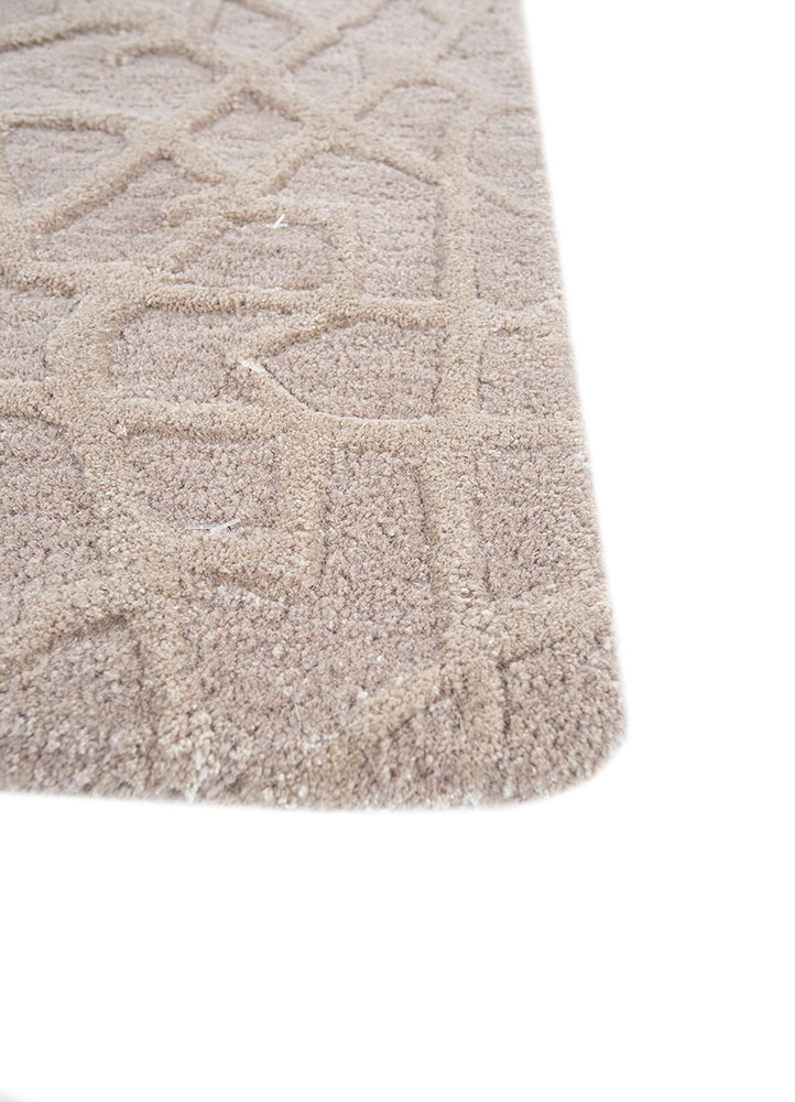 mythos ivory wool and viscose hand tufted Rug - Corner