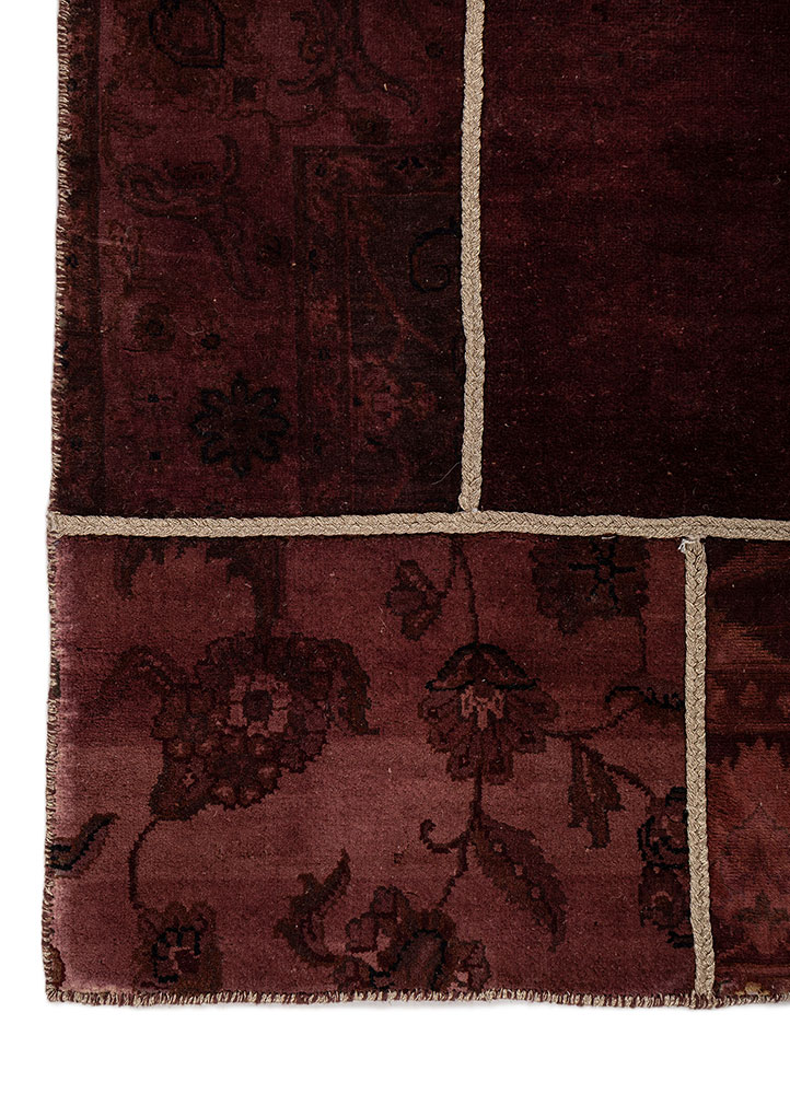 provenance red and orange wool hand knotted Rug - Corner
