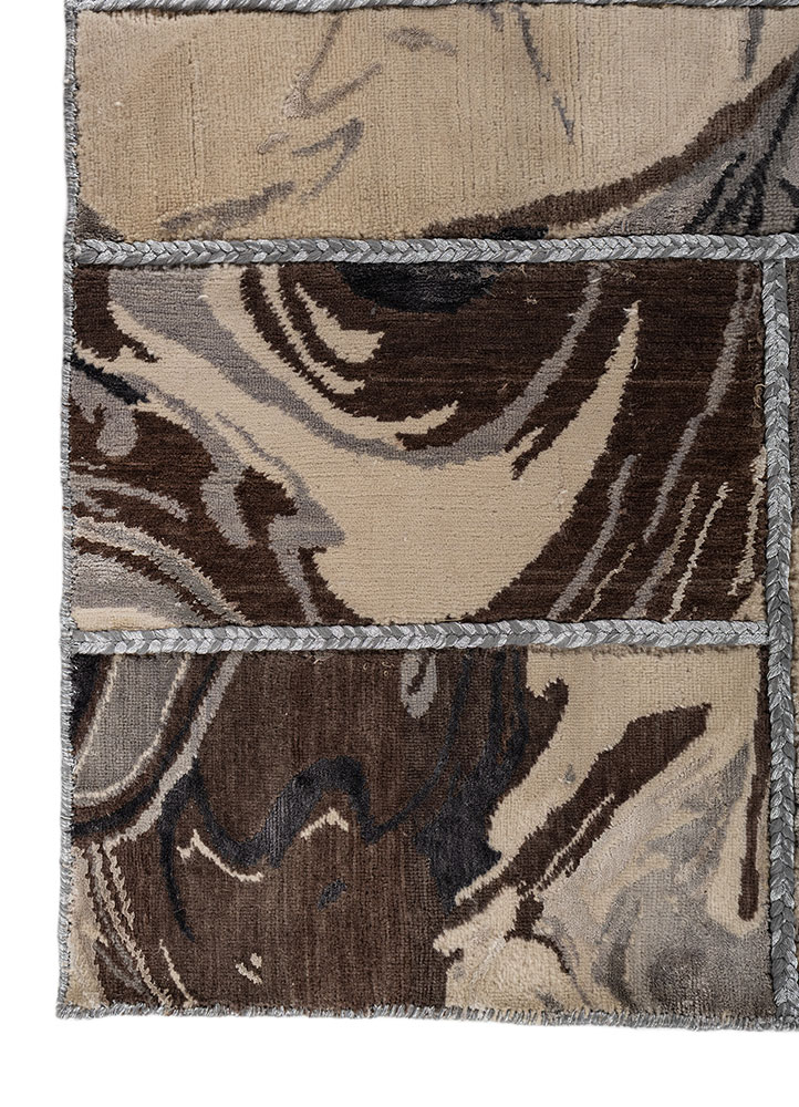 provenance gold wool and silk hand knotted Rug - Corner