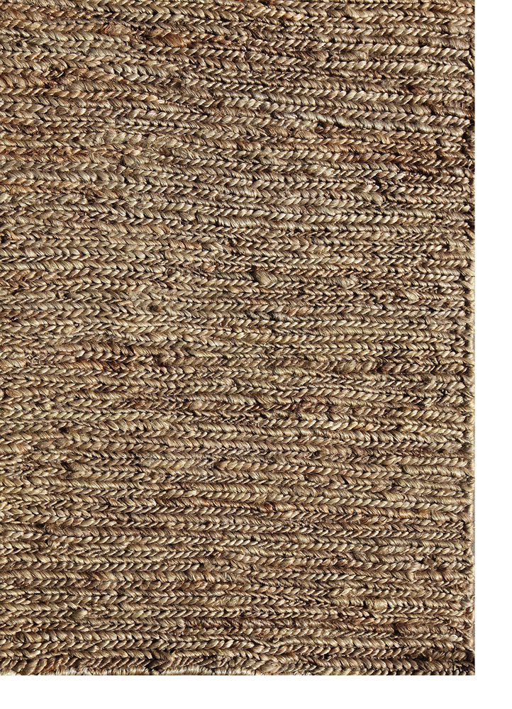 hula beige and brown jute and hemp hand knotted Rug - Corner