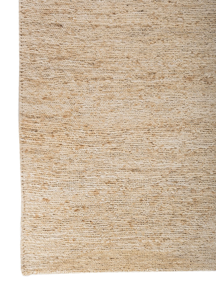 hula beige and brown jute and hemp hand knotted Rug - Corner