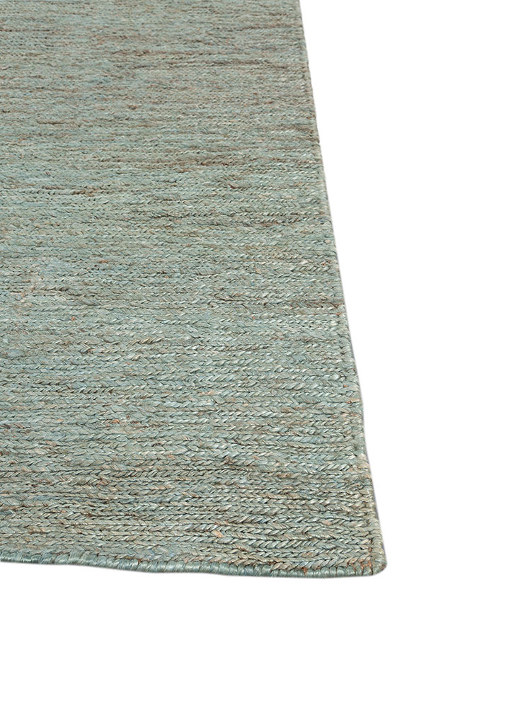 hula blue jute and hemp hand knotted Rug - Corner