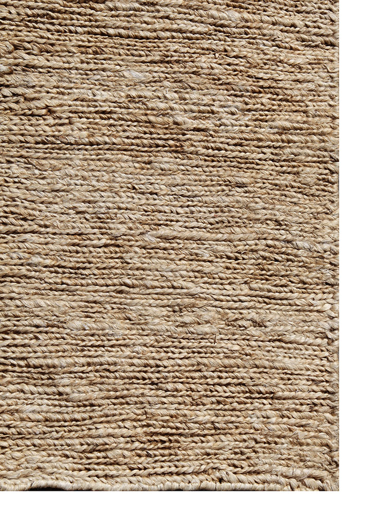 hula beige and brown jute and hemp hand knotted Rug - Corner
