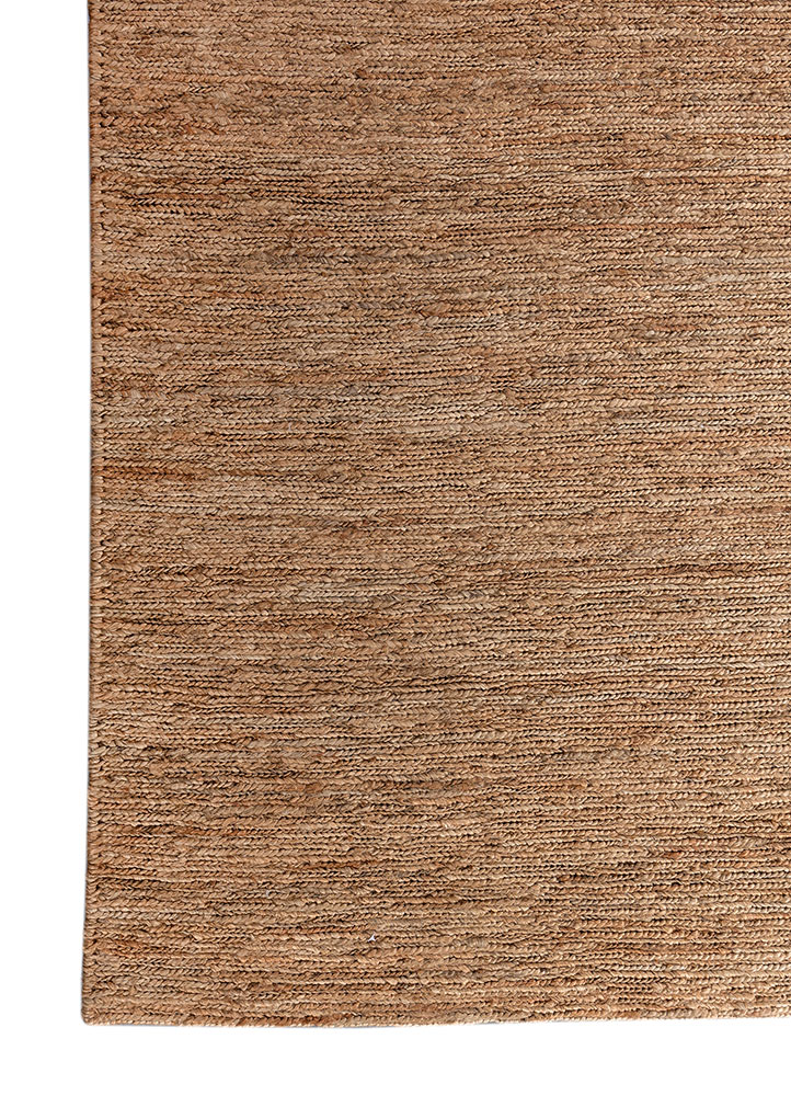 hula beige and brown jute and hemp hand knotted Rug - Corner