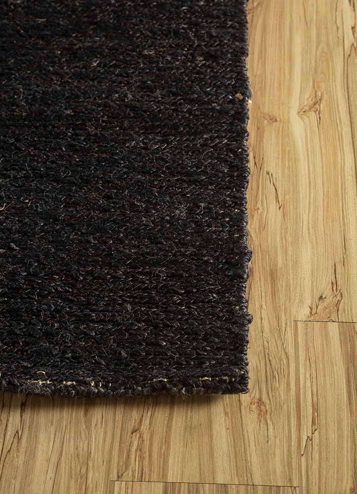 hula beige and brown jute and hemp hand knotted Rug - Corner