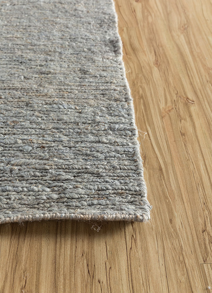 hula blue jute and hemp hand knotted Rug - Corner