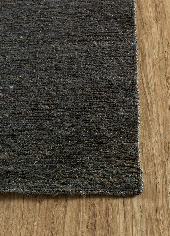 hula blue jute and hemp hand knotted Rug - Corner
