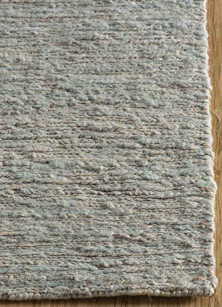hula blue jute and hemp hand knotted Rug - Corner