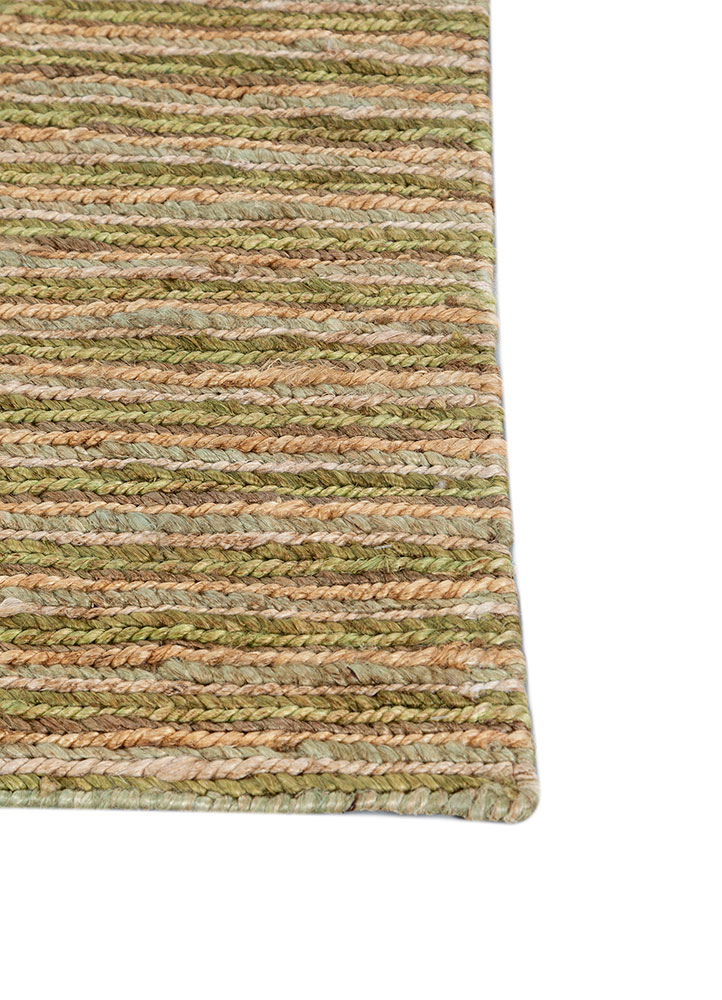 hula green jute and hemp hand knotted Rug - Corner