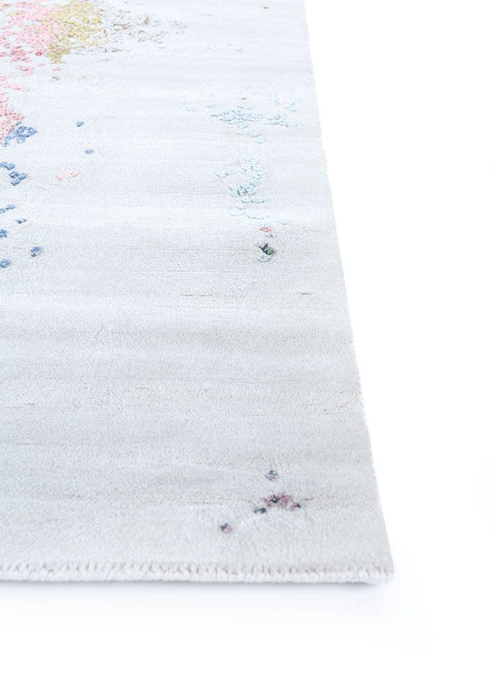 free verse by kavi multi wool and silk hand knotted Rug - Corner
