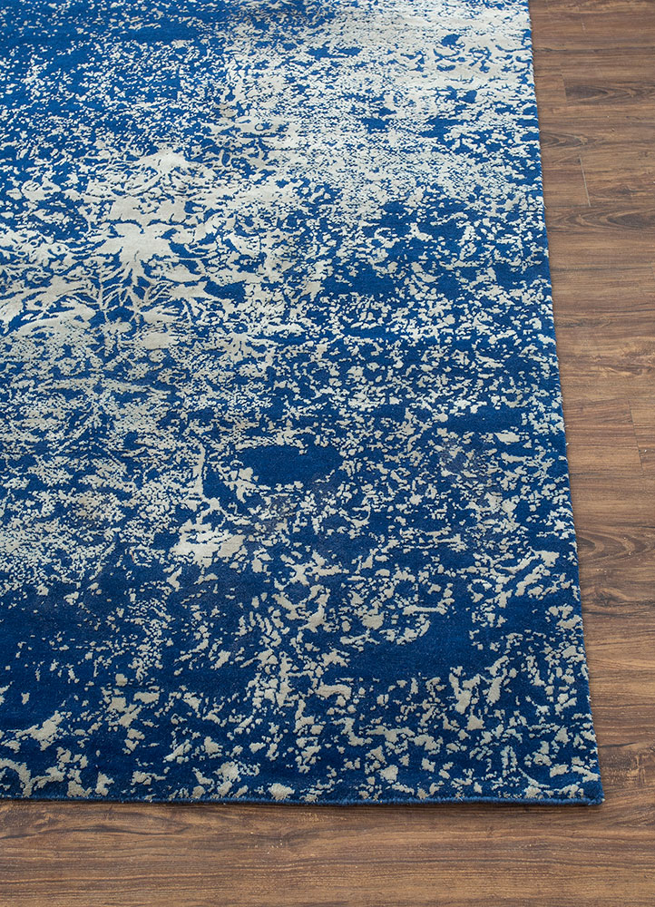 free verse by kavi blue  hand knotted Rug - Corner