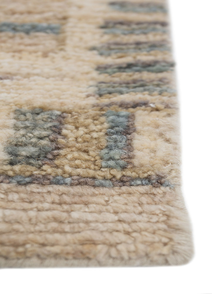 manifest ivory wool hand knotted Rug - Corner