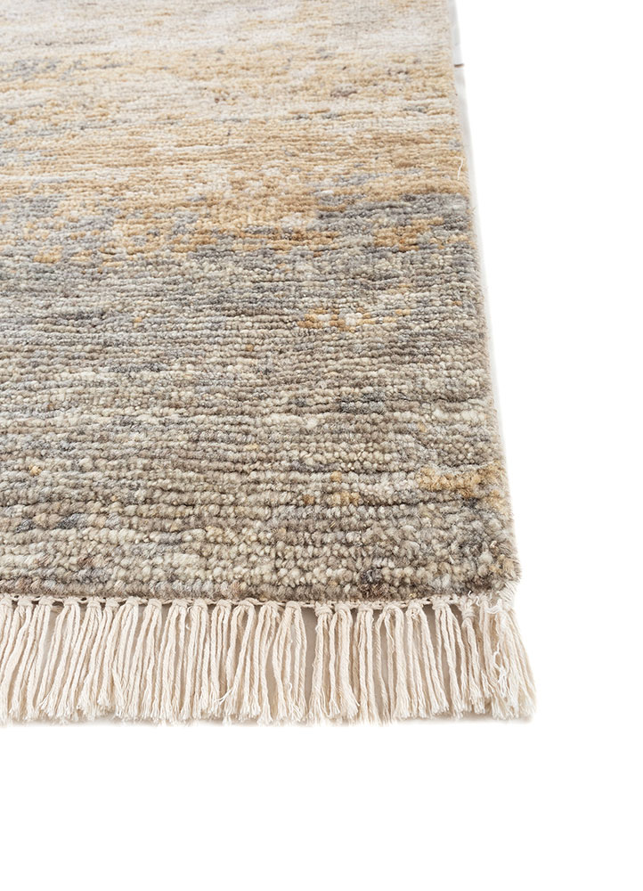 manifest gold afghan wool hand knotted Rug - Corner