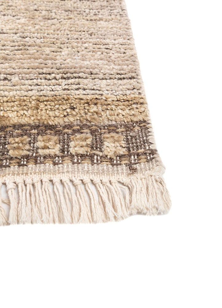 manifest gold afghan wool hand knotted Rug - Corner