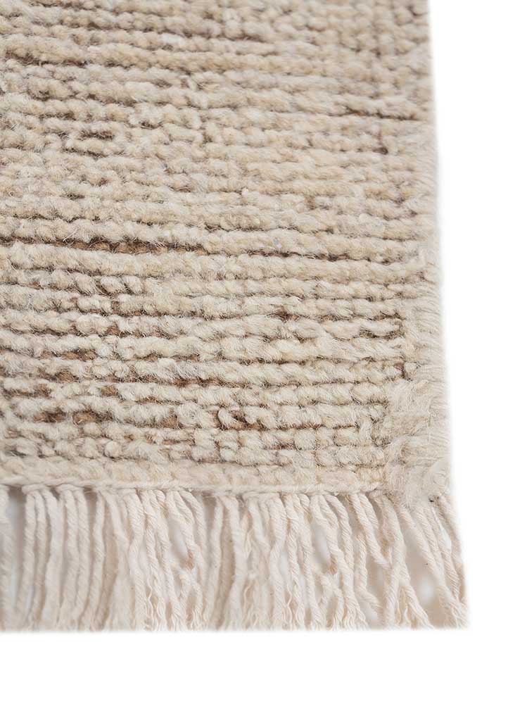 manifest beige and brown afghan wool hand knotted Rug - Corner