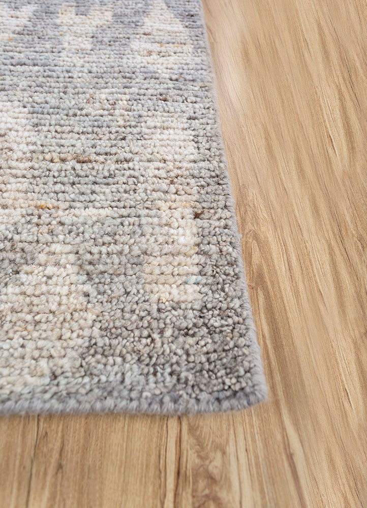manifest grey and black afghan wool hand knotted Rug - Corner